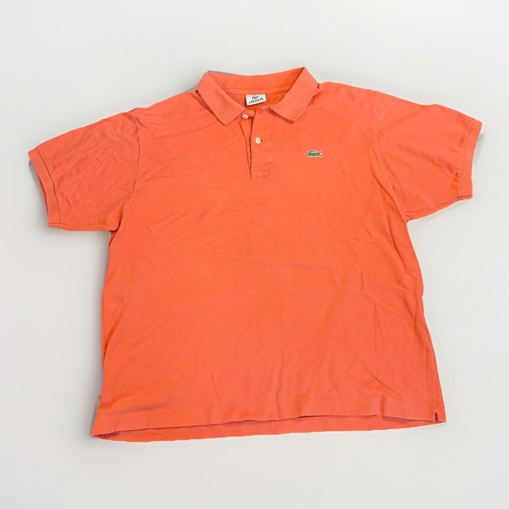 Vintage‎ Lacoste Polo Shirt Orange Short Sleeve Men’s Size 7